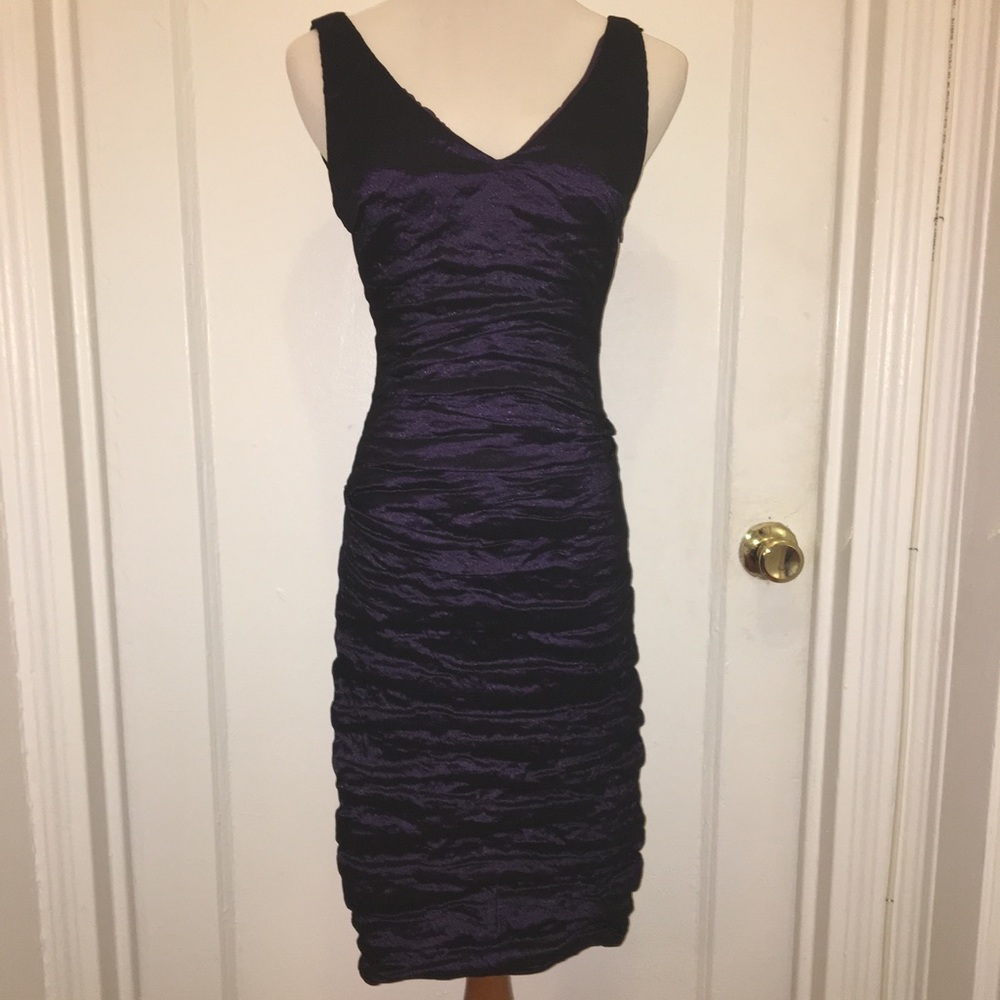 Purple Rouched Nicole Miller Dress Size 4